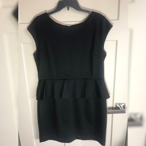 NWOT black peplum stretch dress.